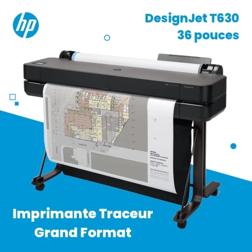 HP DESIGNJET T630 - TRACEUR GRAND FORMAT 36" - JET D'ENCRE - A0/A1 - WIFI - ETHERNET - DPI OPTIMISÉS