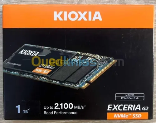 KIOXIA EXCERIA G2 1TB - DISQUE DUR SSD M.2 GEN.3 - UP TO 2100 MBS - FLASH 3D BICS - TBW 3 - BLACK 