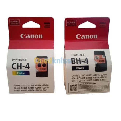 Canon Tête d'impression CH-4 EMB C ouleur - BH-4 EMB Noir - G1400 - G2411- G3411 - G4400