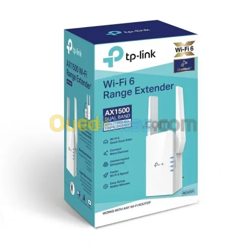 TP-LINK RE505X - RÉPÉTEUR WIFI 6 AX1500 - DUAL BAND - ONE MESH - 1200MBPS 5GHZ - FAST WIFI 