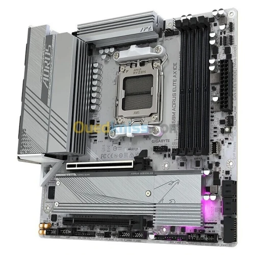 GIGABYTE B650M AORUS ELITE AX ICE - CARTE MÈRE MICRO ATX - SOCKET AM5 - 4 x DDR5 - WI-FI 6E - WHITE
