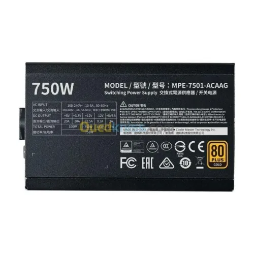 COOLER MASTER G750 GOLD 750W V2 - ALIMENTATION 80 PLUS GOLD - ATX 12V 3.1 - HDB SILENCIEUX - NOIR