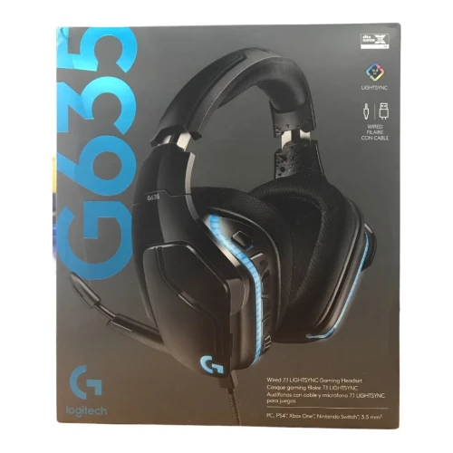 LOGITECH G635 - CASQUE GAMING SANS FIL/ FILAIRE - 2,4GHZ - JACK 3.5 - USB-C - RGB - SURROUND -BLACK