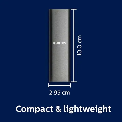 PHILIPS DISQUE DUR SSD EXTERNE 250GO - 540 MO/S - USB-A VERS USB-C - PC ET MAC - ALUMINIUM - GREY