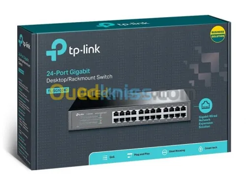 TP-LINK TL-SG1024D - SWITCH DESKTOP & RACKABLE 24 PORTS -10100 MBPS - FAST ETHERNET -PLUG PLAY -QoS