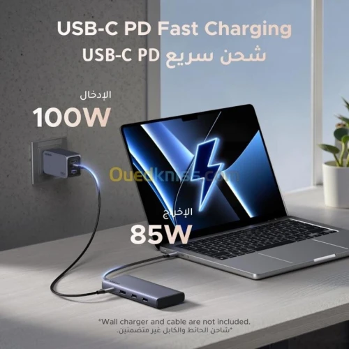 UGREEN REVODOK 8 IN 1 USB-C HUB - 4K 60 Hz - 2X USB-C PD - 2X HDMI - DP 10G BPS - USB C&A - TYPE C