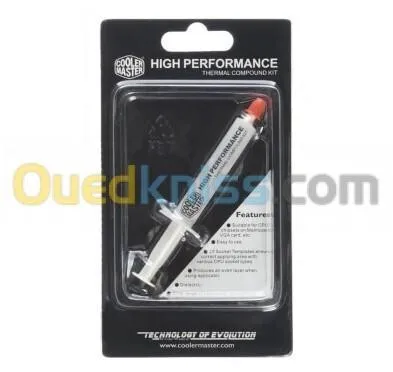 COOLER MASTER HTK-002-U1 PÂTE THERMIQUE POUR PROCESSEUR - HAUTE CONDUCTIVITÉ - 2.37G - GRISE