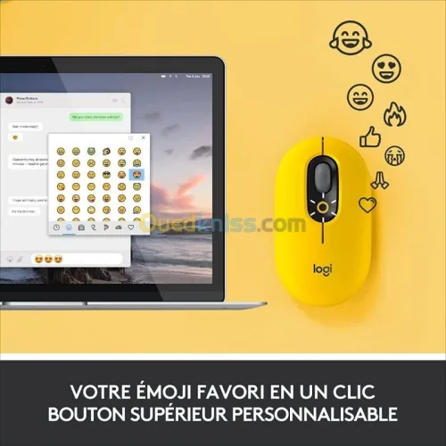 Logitech POP Mouse Souris sans fil - ambidextre - capteur optique 4000 dpi - 4 boutons - silencieuse