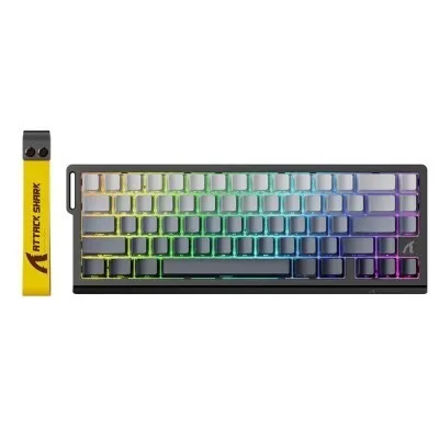 ATTACK SHARK X68 HE - CLAVIER GAMING 60% - MAGNETIC SWITCH - HALL EFFECT - RGB - USB - CONTOUR LINE - 8KHZ RAPID TRIGGER - 0.01MM - MOONLIGHT