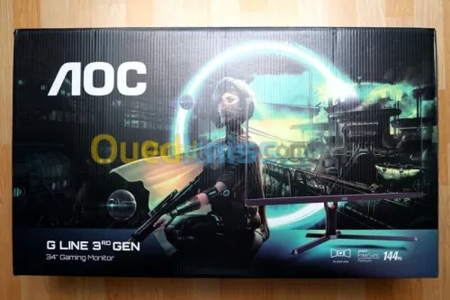 ECRAN AOC U34G3X ULTRAWIDE - 34 INCH - IPS 144HZ - WQHD - HDR10 - 1MS - 3440 X 1440 - FreeSync -NOIR