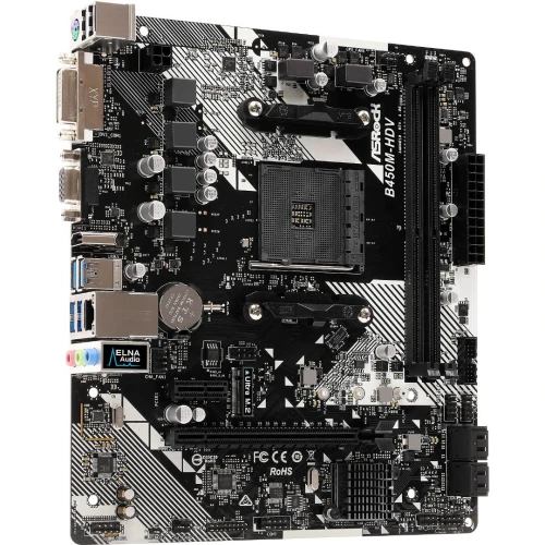 ASROCK B450M-HDV R4.0 - CARTE MÈRE MICRO-ATX - AMD SOCKET AM4 - 2XDDR4 - DUAL CHANNEL - BLACK