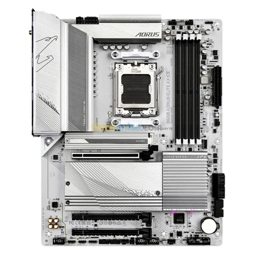 GIGABYTE B650 AORUS ELITE AX ICE - CARTE MÈRE ATX - SOCKET AM5 - 4 X DDR5 - CIE 4.0 X16 - M.2 PCIE 5.0 - WIFI 6E - LAN 2.5GBE - WHITE