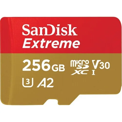 SANDISK EXTREME 256GB - CARTE MÉMOIRE MICRO SD - 190 MB/S - UHS-I -V30 - 4K -8K - BACKUP -SUPER FAST