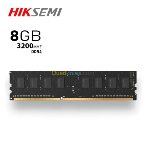 HIKSEMI HIKERI RAM DESKTOP - 8GO DDR4 - 3200HZ - UDIMM - INTEL & AMD - HAUTE PERFORMANCE - BLACK