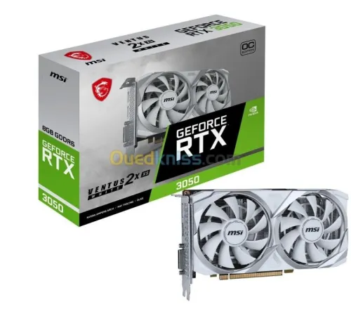 MSI GEFORCE RTX 3050 VENTUS 2X XS WHITE - 8G GDDR6 OC EDITION - 8K 60HZ - HDMI - DLSS - RAY TRACING 