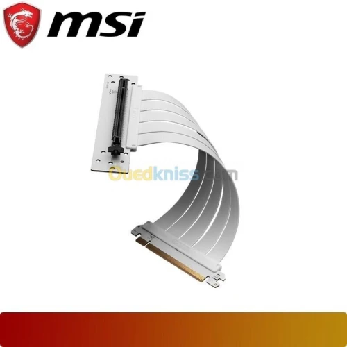 MSI MPG RISER CABLE - PCI EXPRESS 4.0 X16 - 180 MM - TWINAX - PERFORMANCE OPTIMALE - BLACK & WHITE 