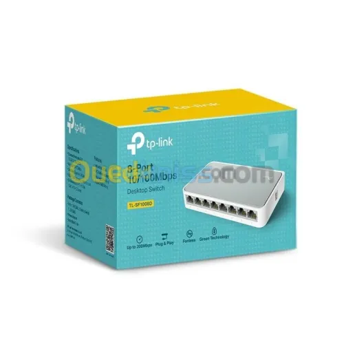 TP-LINK TL-SF1008D - SWITCH DESKTOP 8 PORTS -10100 MBPS - GREEN ETHERNET -PLUG & PLAY - EEE 802.3x
