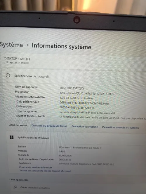 Hp Laptop 17 i3-1215U 8gb 256ssd