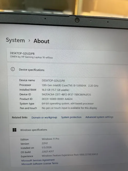 Hp Omen Gaming laptop 16 i9-13900HX 16gb 1Tb NVIDIA GeForce RTX 4060