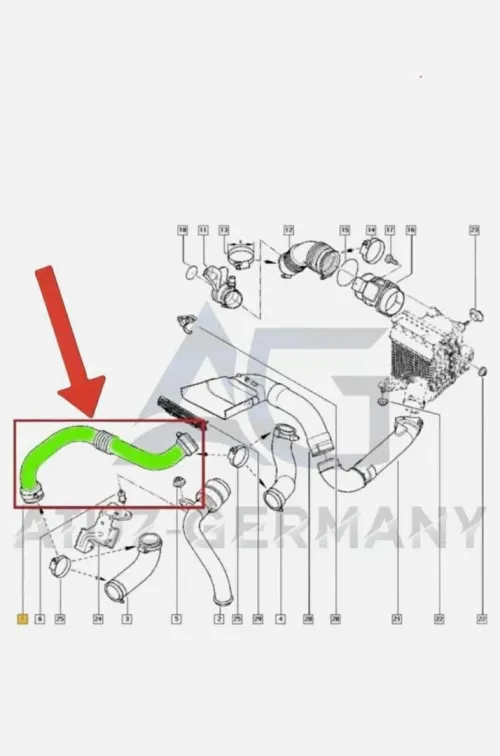 Durite de turbocompresseur d'origine AG pour Renault Scenic II 1.9 dCi