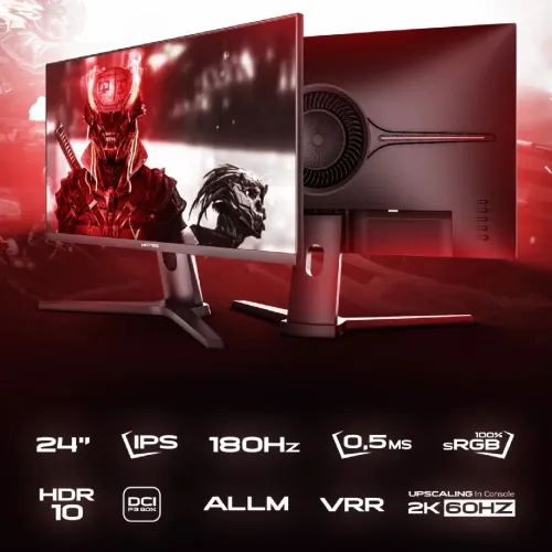 Matos Challenger 180hz Fast IPS 0.5 ms GTG VRR & ALLM Playstation5/SeriesS/X 2K Upscaling 60Hz Software Optimisation