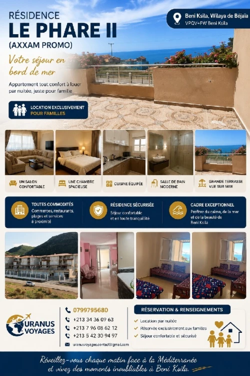 Location vacances Appartement F2 Béjaïa Beni ksila