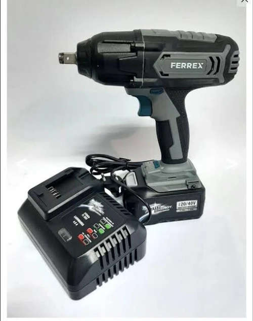 Clé à Chocs Ferrex 40V 400 Nm Boulonneuse avec Batterie 20V 5Ah / 40V 2.5 Ah et Chargeur 20V 40V 4A