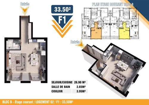 Vente Appartement Studio F2 F3 Tizi Ouzou Tigzirt