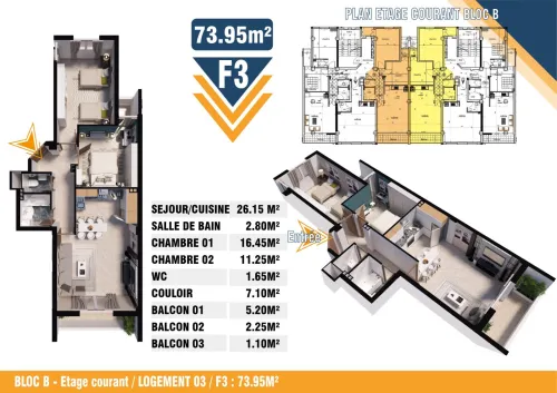Vente Appartement Studio F2 F3 Tizi Ouzou Tigzirt