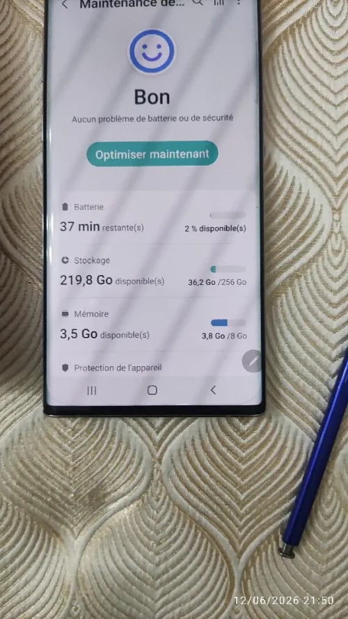 Samsung Galaxy note 10 Ram 8g mémoire 256g