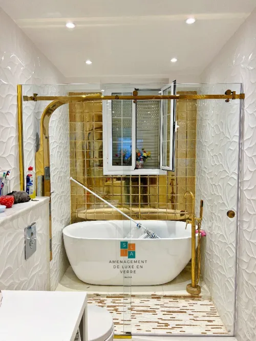 Cabinet de douche/séparation (salon, cuisine, balcon) en verre "Sila lux"