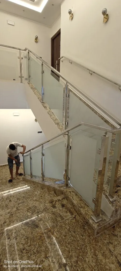 Rampe d'escalier en inox