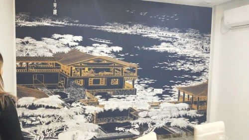Habillage  papier peint panoramique impression UV grand format backlight UV intérieur et extérieur