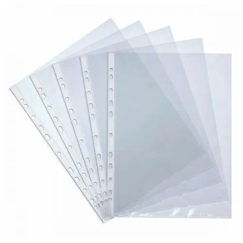 POCHETTE TRANSPARENT PERFORE A4 40MIC/60MIC/80MIC/100MIC