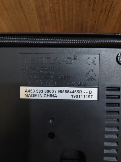 Mini compresseur TERRA-S 12v 6Bar (Original - Kaba)