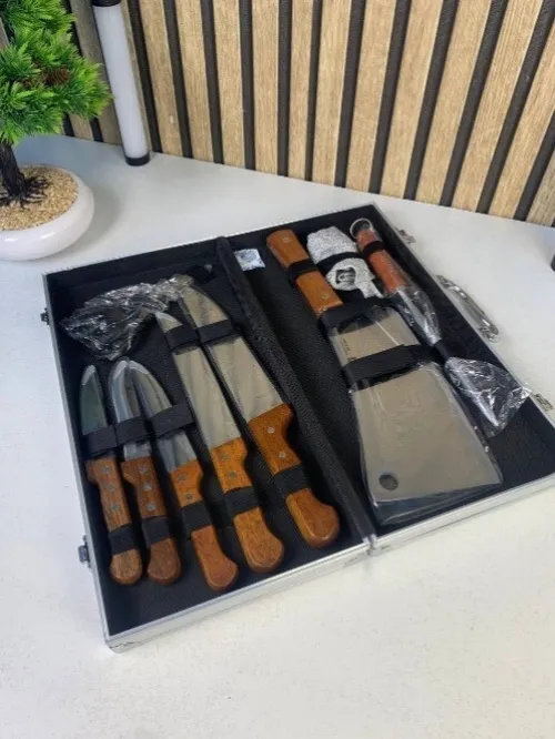 Coffret de couteaux professionnel 9PCS avec valise en aluminium