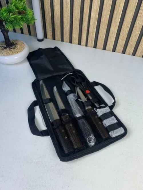 Kit de couteaux de luxe 7PCS avec manches en bois