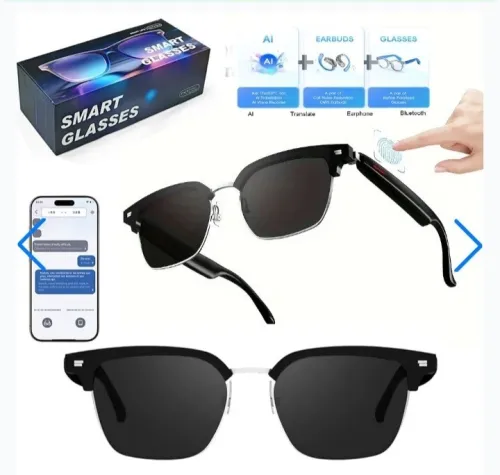 Lunettes Connectées F60  Traduction IA et Audio Open-Ear Bluetooth 5.4