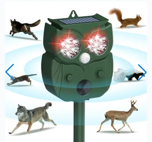 Répulsif solaire à ultrasons en forme dhibou protection intelligente du jardin