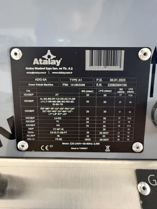 Machine Shawarma Professionnelle Atalay