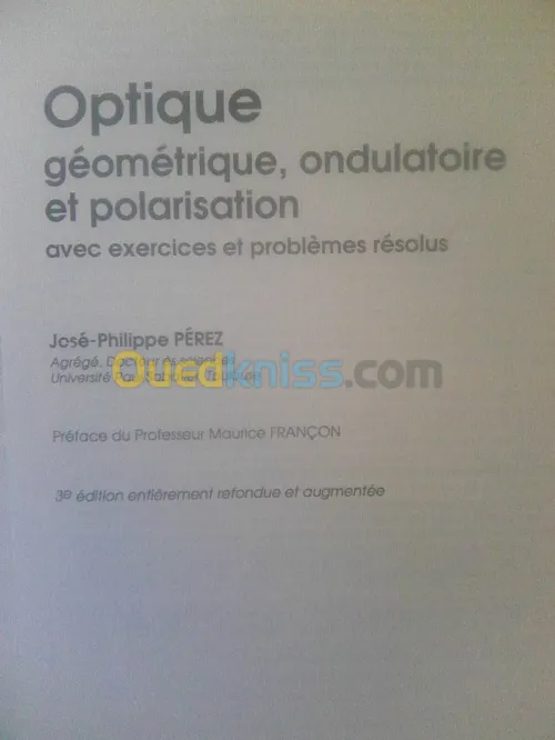 LIVRES SUR L’OPTIQUE