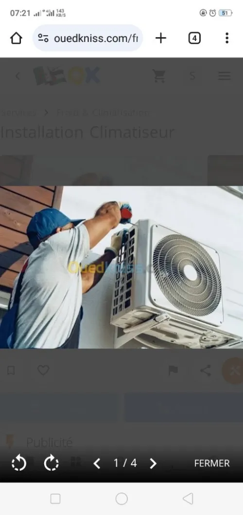 Installation climatiseur 