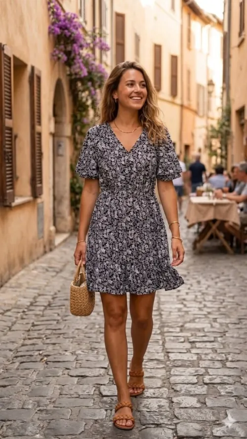 Floral Wrap mini dress