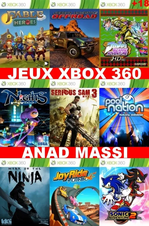 INSTALLATION JEUX XBOX 360 (PRIX CHOC FA DESCRIPTION)