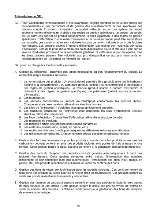 Gestion des Investissements et des Inventaires