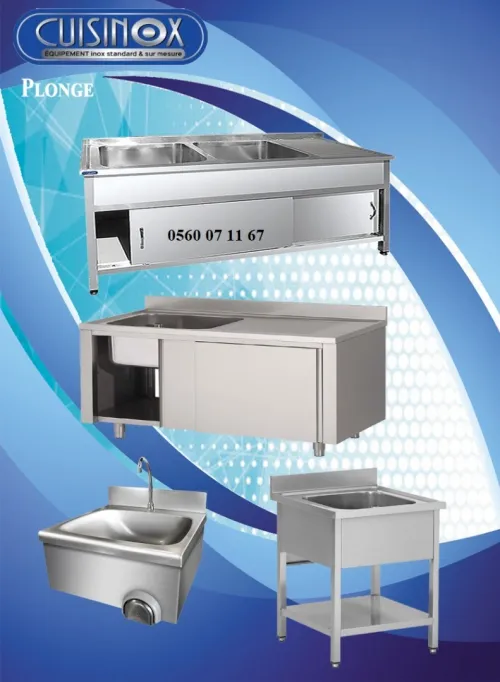 EQUIPEMENT DE CUISINE EN INOX TABLE CHARIOT RAYONNAGE .....