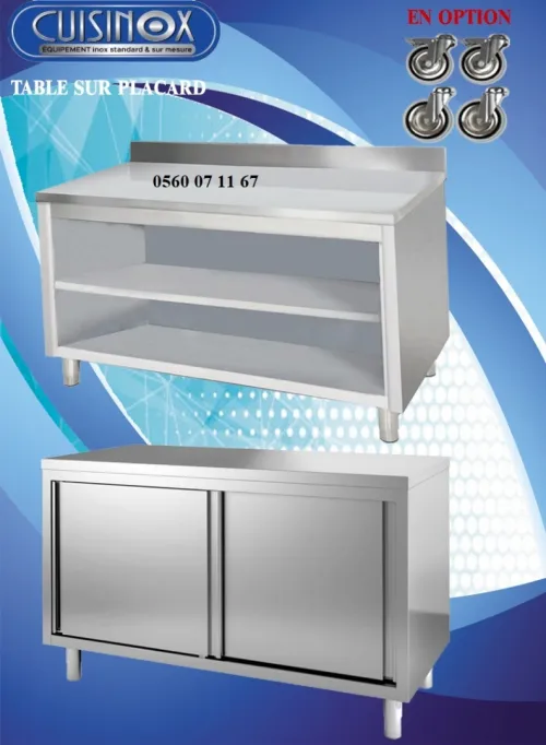 EQUIPEMENT DE CUISINE EN INOX TABLE CHARIOT RAYONNAGE .....