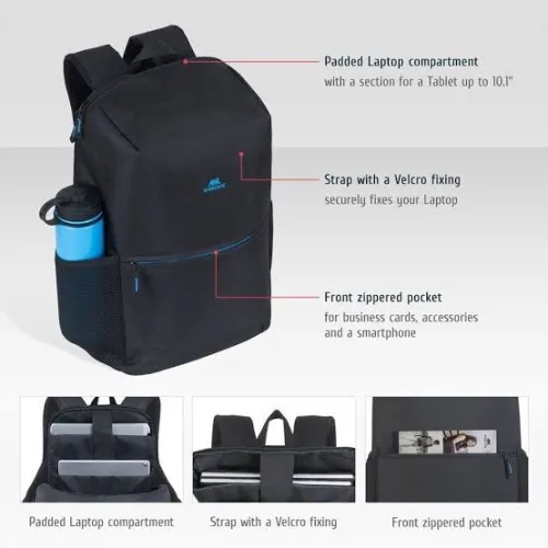 Sac a dos porte L'aptop RIVACASE 8068 (15.6'') fourni pack avec gurde on inox