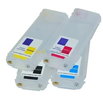 Cartouches rechargeables pour traceur  HP 10 / 82 - 4 couleurs 280 ml pour DesignJet 500, 510, 800