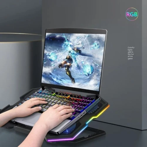 Refroidisseur laptop Gaming YL-021  [6 ventilo/vitesse reglable/ RGB/ 2USB]